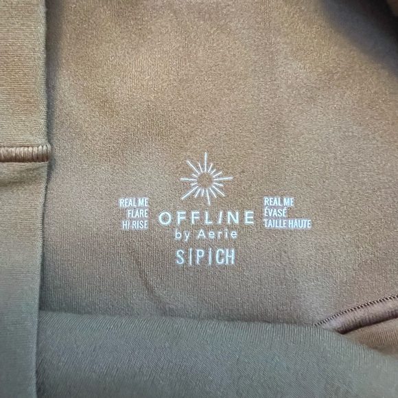 Aerie Mustard Yellow Brown Crossover high-waisted Flare Leggings - Picture 5 of 5